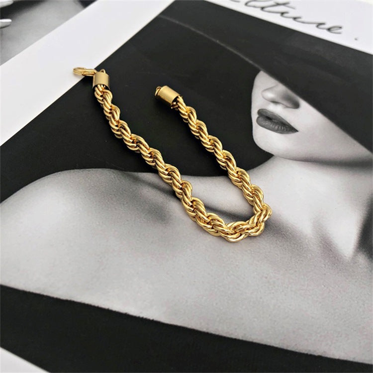 Hailey Rope Chain Gold Bracelet