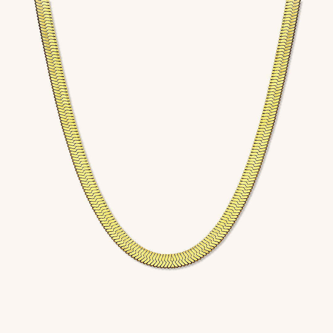 Eva Gold Herringbone Necklace