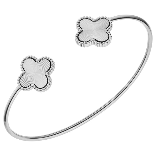 Silver Clover bangle