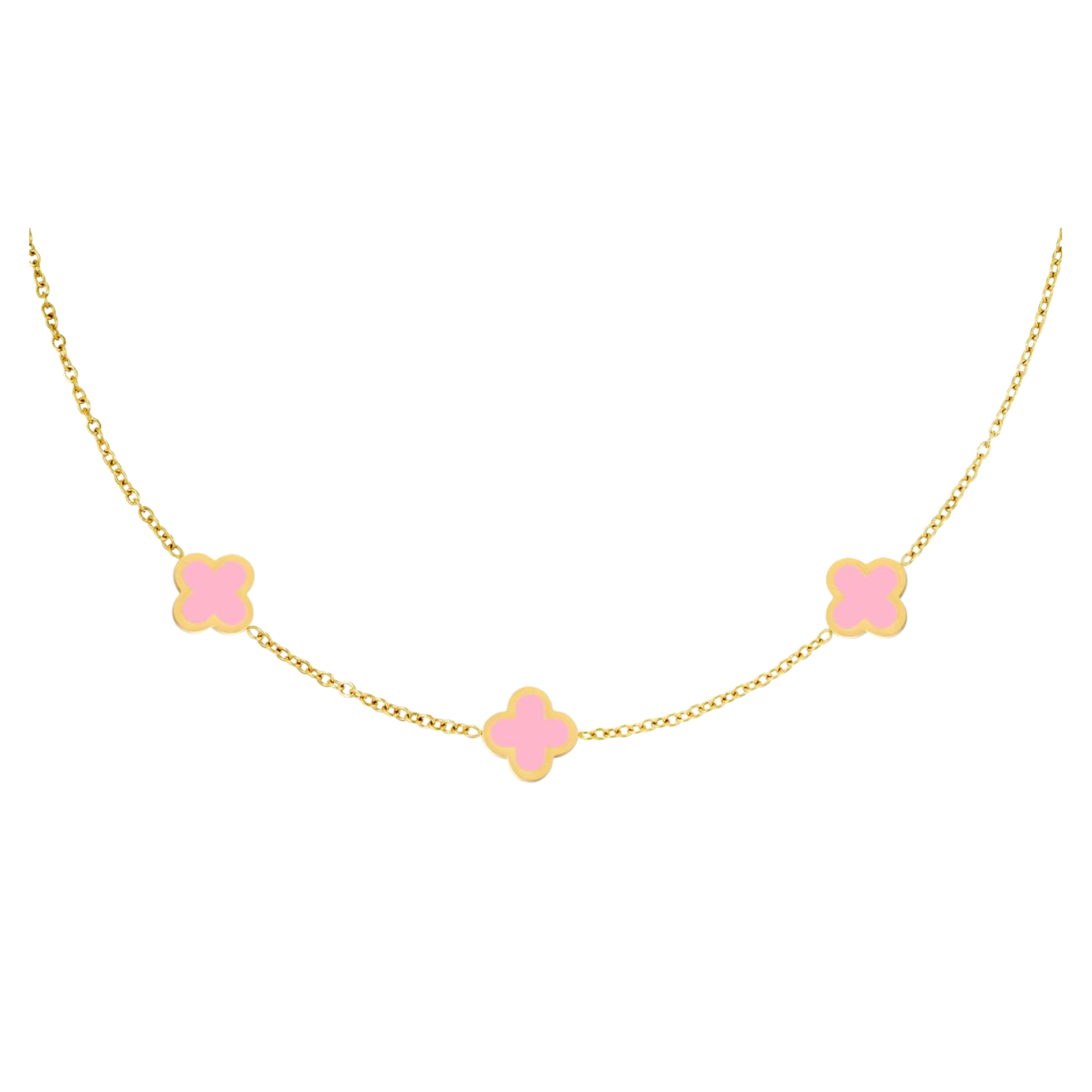 Pink Clover Necklace