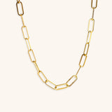 Nia Gold Paperclip Chain Necklace